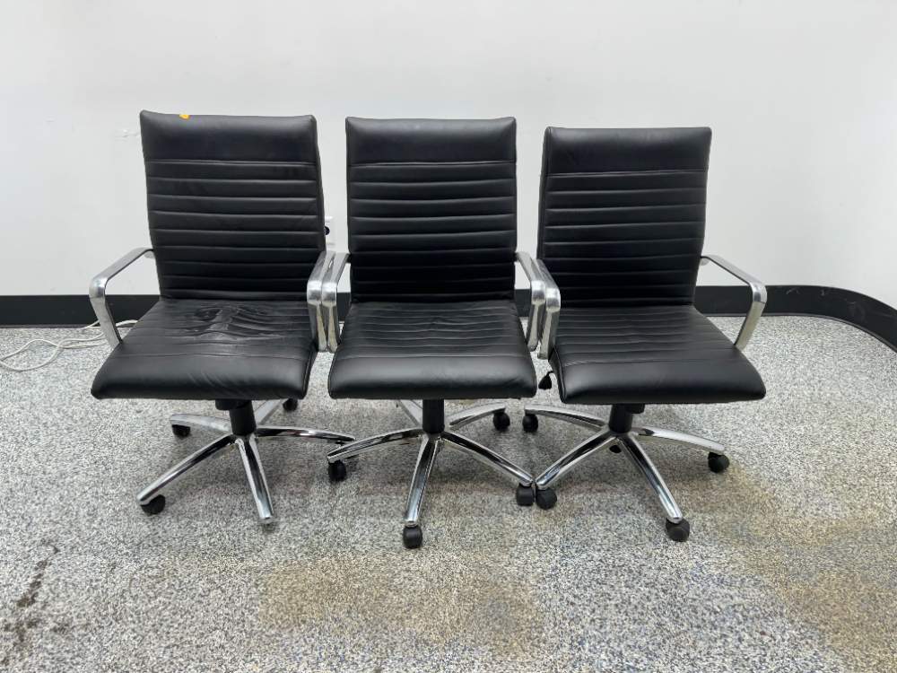 Image of Leather Office Chairs - Quantity 3